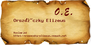 Orszáczky Elizeus névjegykártya